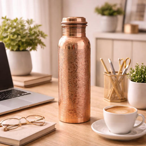 Calista Santorini 950 ml Χαραγμένο Χάλκινο Μπουκάλι Νερού